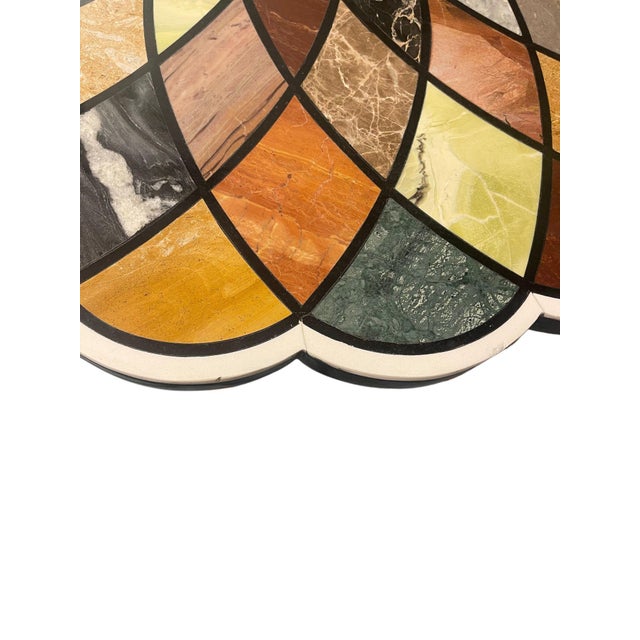 Early 20th C. Italian Pietra Dura Geometric Flower Center Table W/ Marble Base For Sale - Image 10 of 10