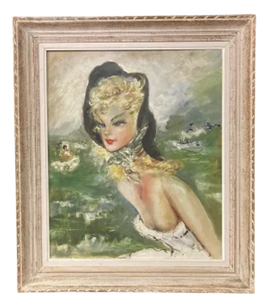 French School Artist, Portrait of a Parisian Woman, 1950s, Oil on Canvas, Framed