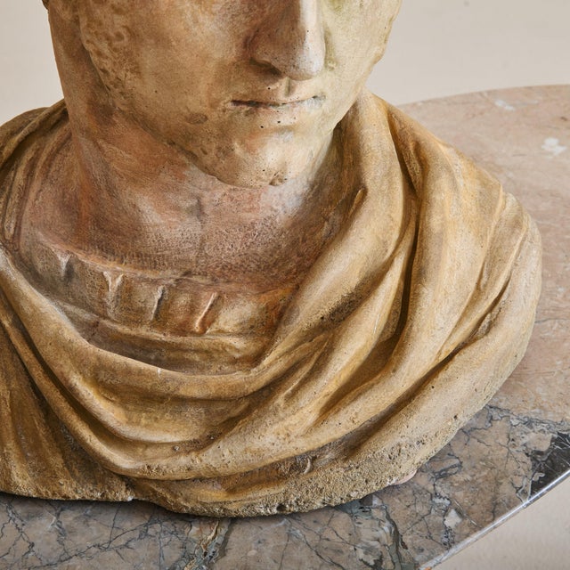 1940s Large French Stone Bust of Emperor Caracalla, 1940s For Sale - Image 5 of 5