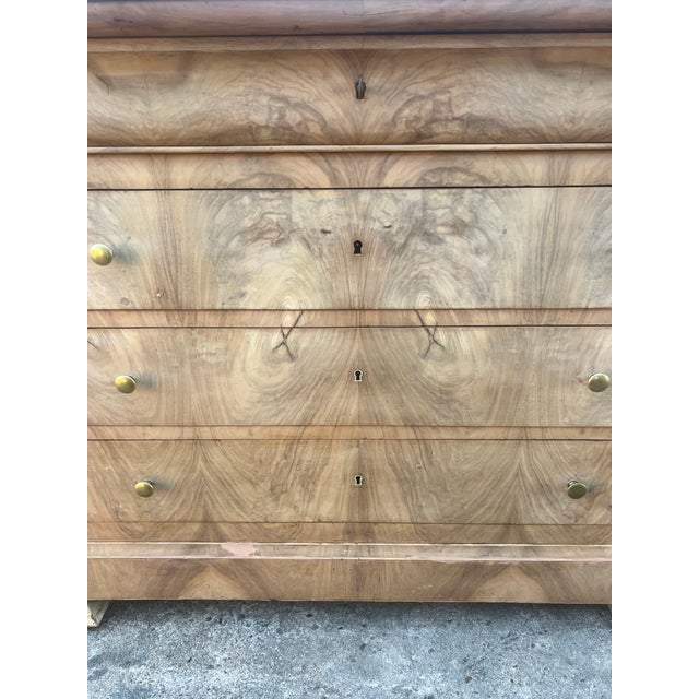 French 19th Century Louis Philippe Marble Top Bleached Walnut Commode For Sale - Image 12 of 12