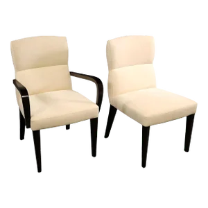 1990s Dakota Jackson "Oh!" Leather Armchair & Side Chairs - Set of 2