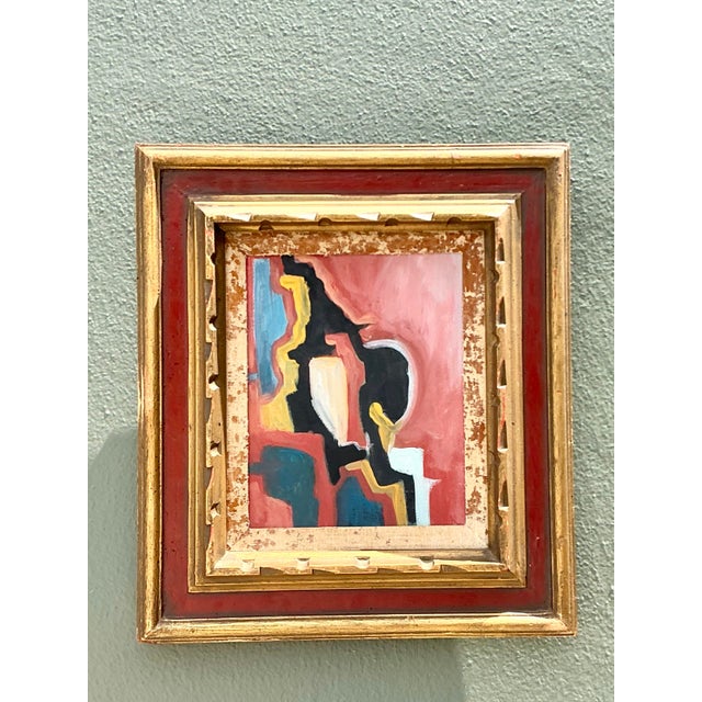 Vintage Original Abstract Oil on Canvas For Sale - Image 10 of 12