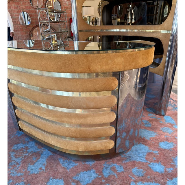 Glass Vintage Dry Bar by Willy Rizzo, Italy, 1970s For Sale - Image 7 of 9