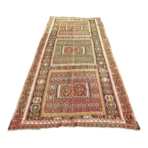 Mid Century Classical Vintage Turkish Boho Rug Kilim