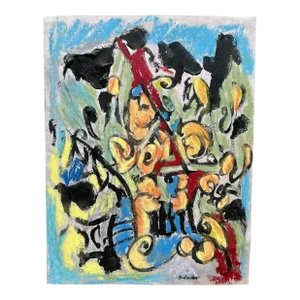 Abstract Drawing Using Ink Brush With Pastels, Mixed-Media by Erik Sulander