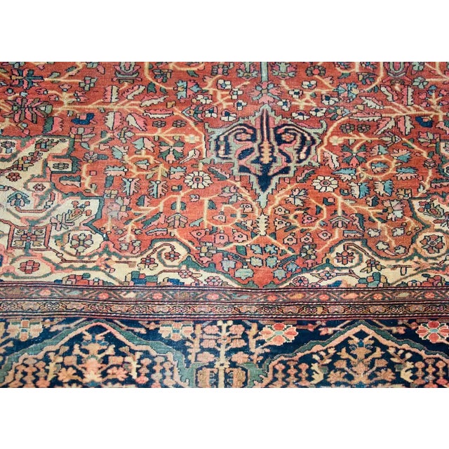 Brick Red Early 20th Century Persian Sarouk Rug For Sale - Image 8 of 12