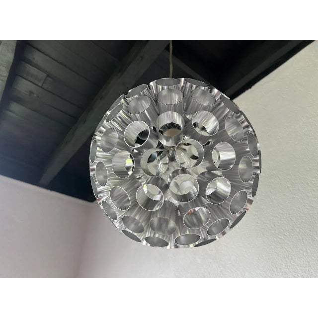 Space Age Aluminum Pendant Light, 1970s For Sale - Image 3 of 11