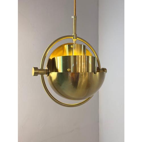 Metal Multi-Lite Brass Pendant Lamp by Louis Weisdorf for Gubi For Sale - Image 7 of 11