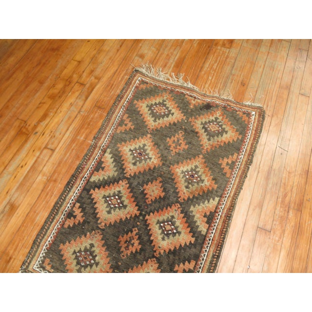 Textile Early 20th Century Zabihi Collection Tribal Brown Orange Color Persian Balouch Rug - 2'6" x 3'10" For Sale - Image 7 of 7