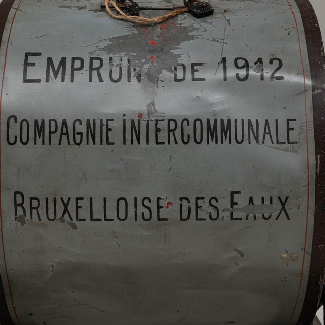 Public Bond Metal Lottery Drum from Brussels Water Company For Sale - Image 13 of 18