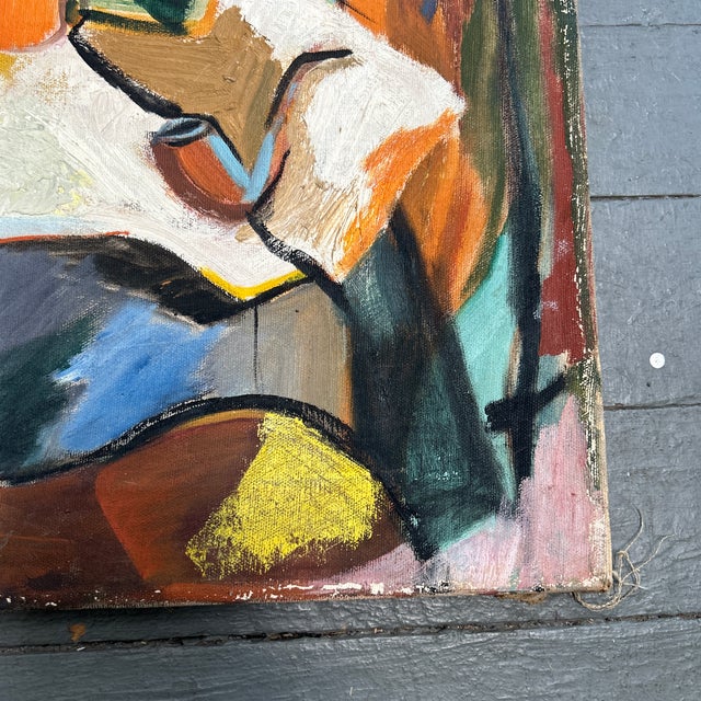 1940s 1940’s Original Modernist Expressionist Still Life Painting For Sale - Image 5 of 6