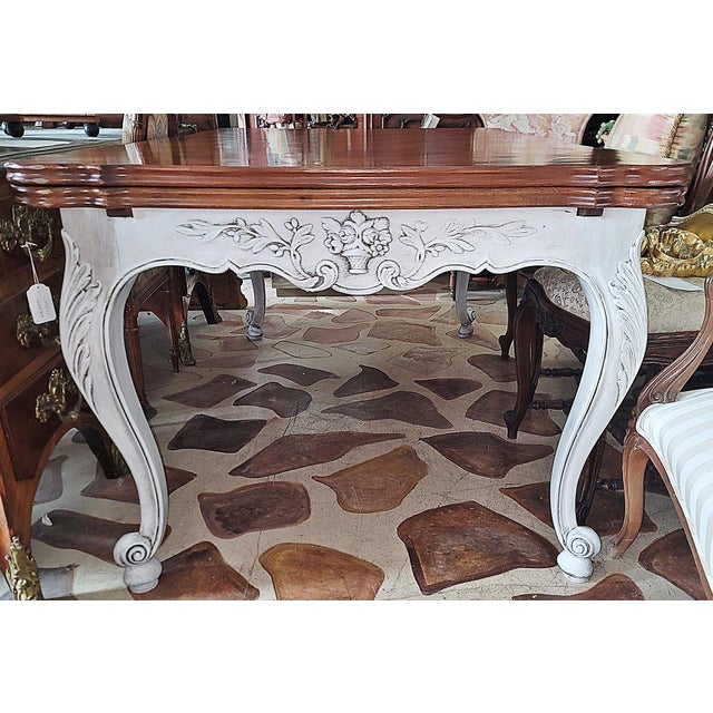 1950s French Country Draw Leaf Table in Walnut For Sale - Image 10 of 13