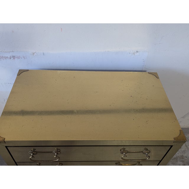 Early 21st Century Vintage Brass Ming Style 3 Drawer Chest For Sale - Image 5 of 7
