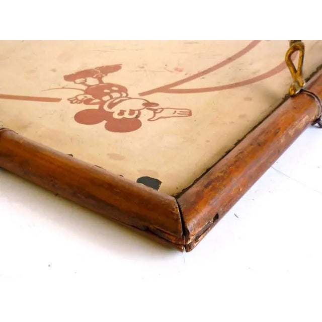 Wood & Painted Metal Mickey Mouse Tray, 1930s For Sale - Image 6 of 8