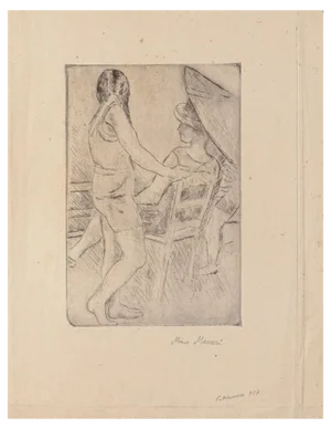 Mino Maccari, Figure, Drypoint on Cardboard, Early 20th Century