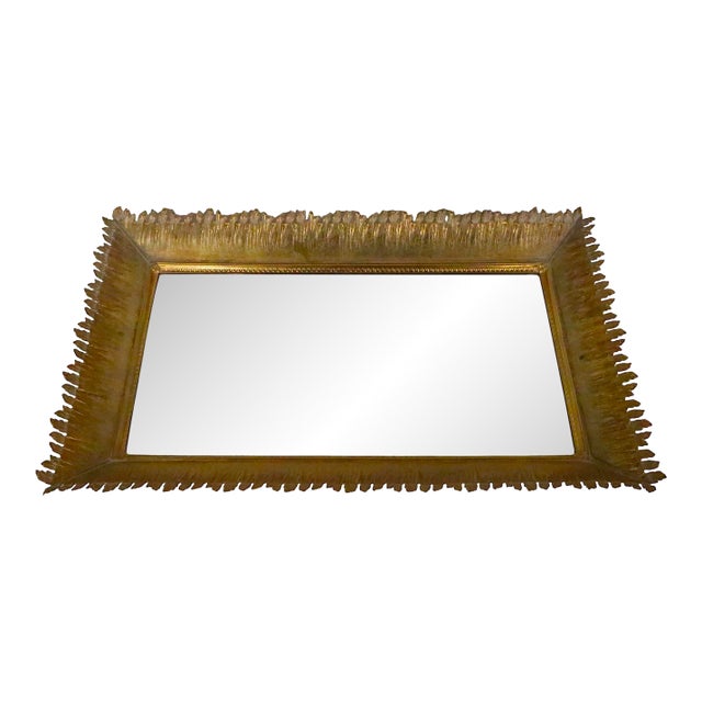 Mid 20th Century Hollywood Regency Style Gold Toned Mirrored Dresser Tray by Stylebuilt For Sale