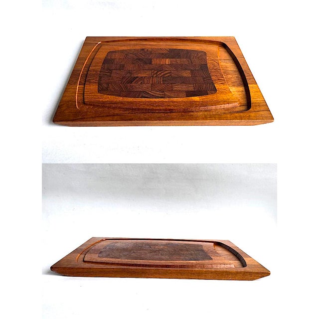 Mid-Century Modern 1960s Danish Teak Wood Carving/Charcuterie Board by Esa Denmark For Sale - Image 3 of 16