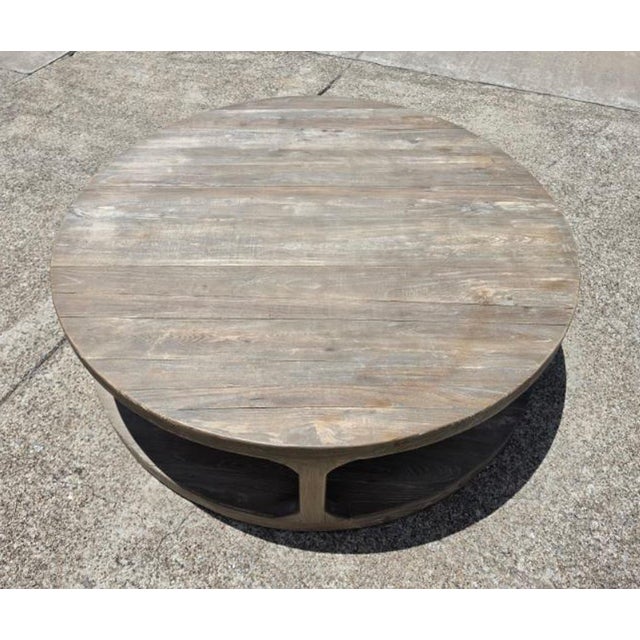 Gray Restoration Hardware Martens Coffee Table 55" Round For Sale - Image 8 of 11