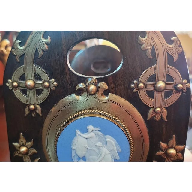 Late 19th Century 19c British Coromandel, Brass With Large Jasperware Medallions Book Slide For Sale - Image 5 of 12