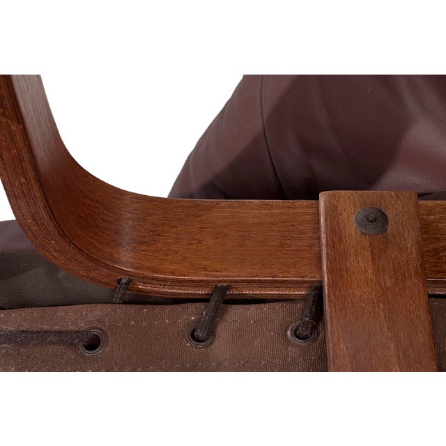 Ingmar Relling Set of Vintage Cognac Leather Siesta Chair & Ottoman by Ingmar Relling for Westnofa, 1960s For Sale - Image 4 of 5