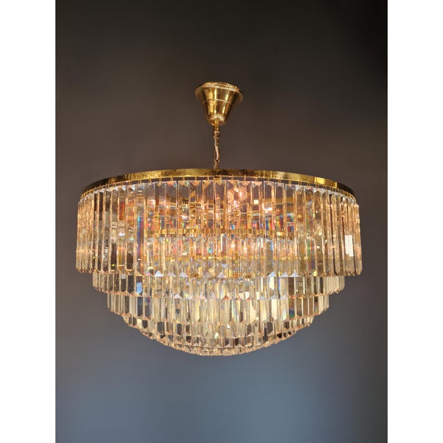 Not Yet Made - Made To Order Postmodern Modern Gold Brass Round Chandelier Art Nouveau XXL For Sale - Image 5 of 11