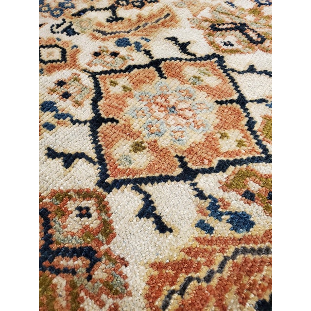 Persian Antique Persian Sultanabad Carpet, Wool Ivory, Blue, Oriental Rug Hand Knotted For Sale - Image 3 of 16