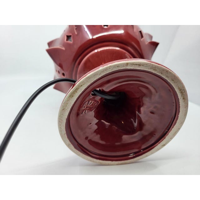 Artichoke Lamp in Bordeaux Ceramic, 2010s For Sale - Image 10 of 16