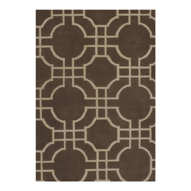 Olympic Collection Taupe Cream Rug 9' X 12' For Sale