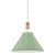 Hudson Valley Lighting Mark D. Sikes Painted No.2 1-Light Large Pendant, Aged Brass/Leaf Green Combo For Sale