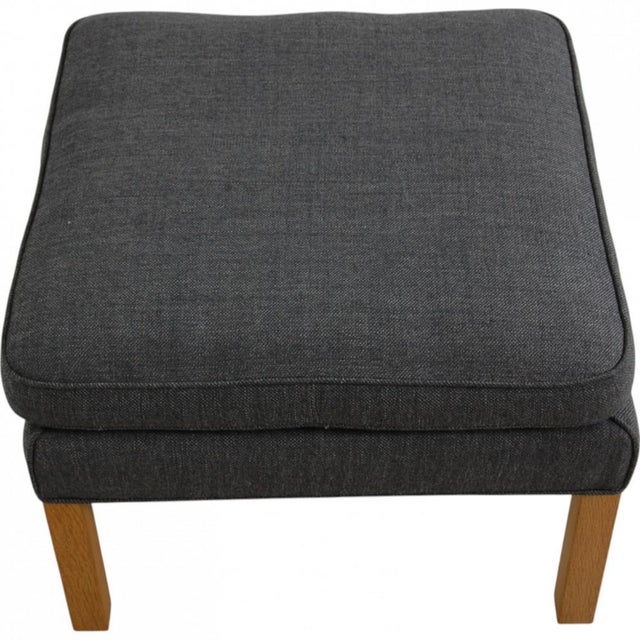 Børge Mogensen stool, model 2202, upholstered with original grey fabric and with legs of oiled oak. The chair is from 2013...