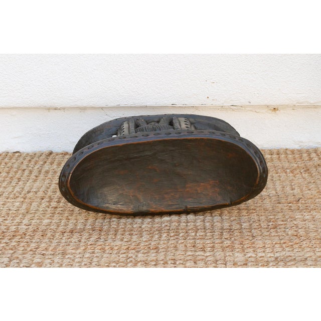 Wood Finely Carved African Feline Bamus Stool For Sale - Image 7 of 9