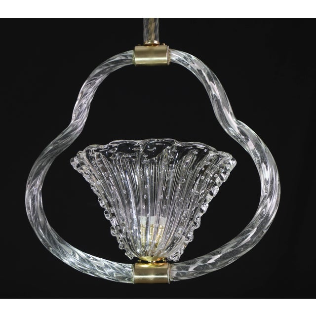 1940s Charming Ercole Barovier Art Deco Chandelier, "Bullicante" Glass Murano For Sale - Image 10 of 17