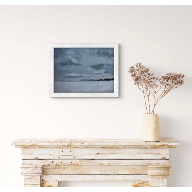 Textile Modern Seascape Minimalist Oil Painting For Sale - Image 7 of 8