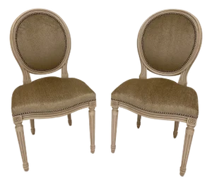 Louis XVI Medallion Chairs, 1990s, Set of 2