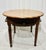 Handcrafted striped wood top (various wood; oak, maple, pine) game table with turned legs and lower shelf for gaming,...
