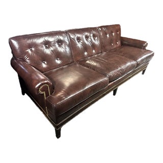 Vintage Leathercraft Button Tufted Sofa - Late 20th Century For Sale