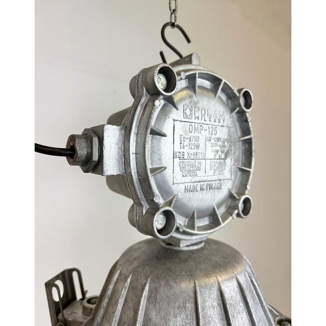 Large Industrial Cast Aluminum Cage Pendant Light, 1970s For Sale - Image 10 of 18