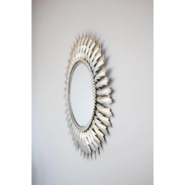 Spanish Silver Metal Mirror, 1960s For Sale - Image 4 of 7
