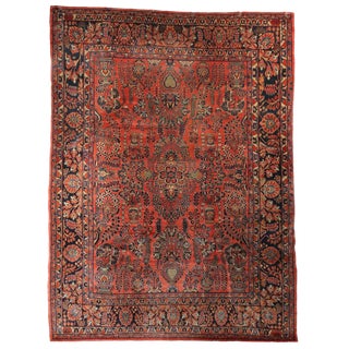 Antique Middle Eastern Saruk Rug in Cotton For Sale