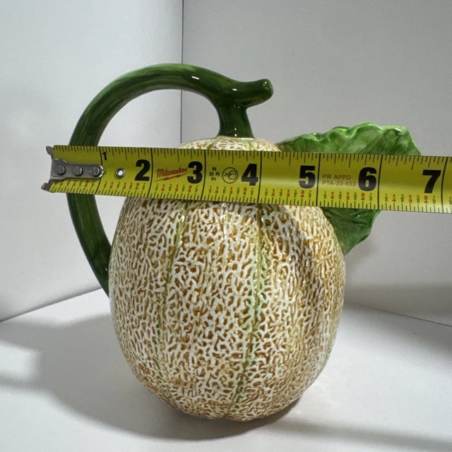 Ceramic Vintage the Haldon Group Ceramic Cantaloupe Melon Pitcher For Sale - Image 7 of 7