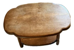 Mid 20th Century Attributed to Heywood-Wakefield Birch Scalloped End Table No. C3845g Mid-Century