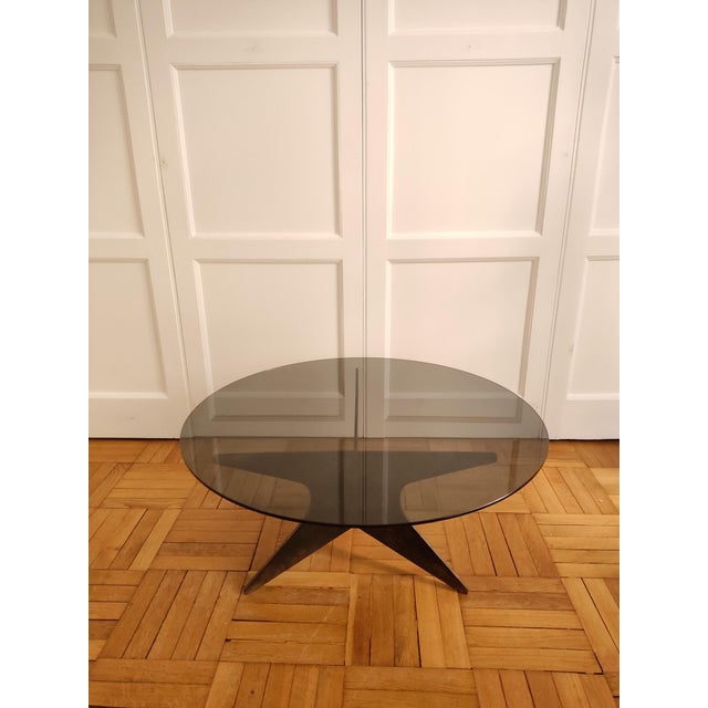 Patinated Iron Circular Shelled Table, 1960s For Sale - Image 3 of 15