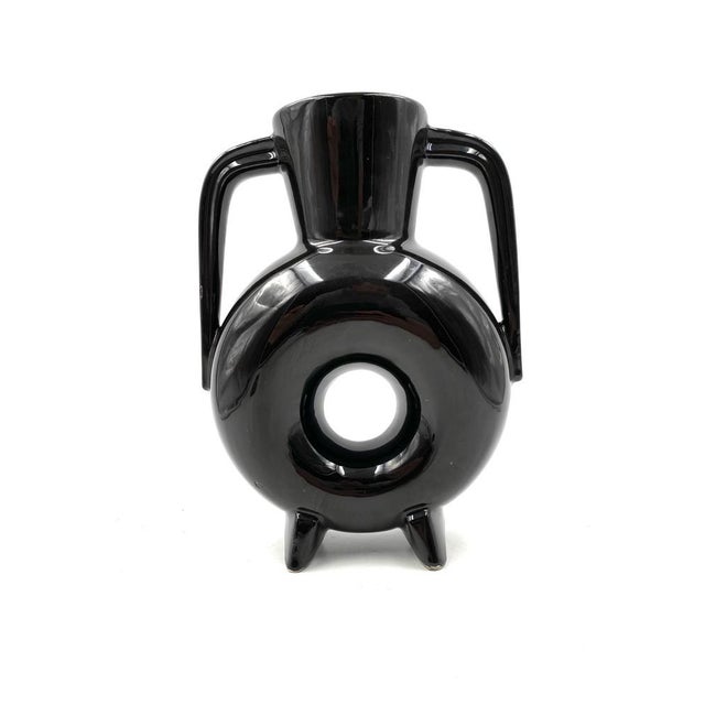 1970s Organic Black Ceramic Vase, France, 1970s For Sale - Image 5 of 18