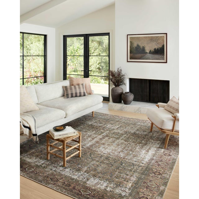 Contemporary Amber Lewis x Loloi Georgie Moss / Salmon 7'-6" x 9'-6" Area Rug For Sale - Image 3 of 7