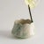 Vintage Scalloped Vase Green and White Marbled For Sale - Image 4 of 8