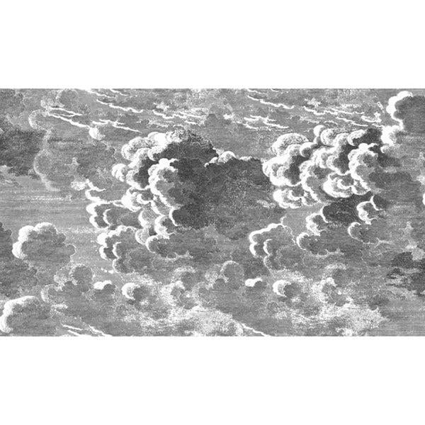 Iconic Nuvolette wallpaper by Fornasetti, featuring the house’s celebrated cloud motif rendered in delicately etched,...