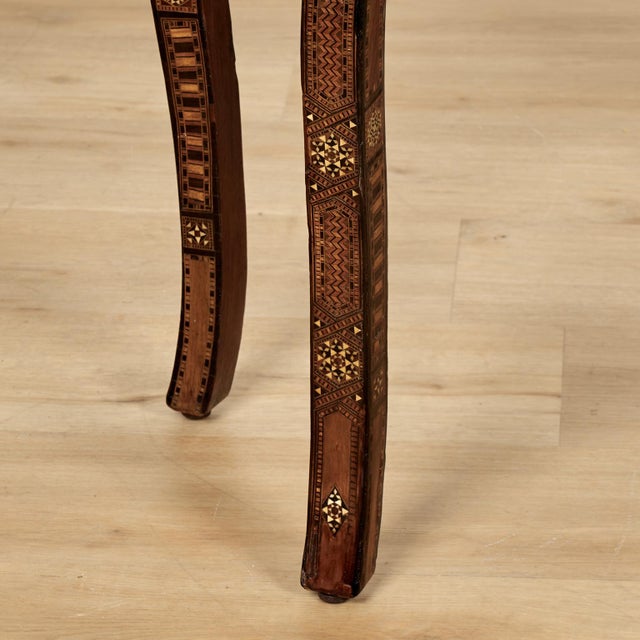 Antique Moroccan Foldout Inlaid Game Table For Sale - Image 12 of 16