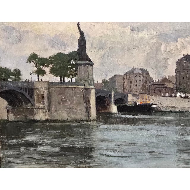 Jean-Louis Lefort –1910s Paris, Pont De Grenelle & Statue of Liberty–Oil Painting For Sale In Los Angeles - Image 6 of 12