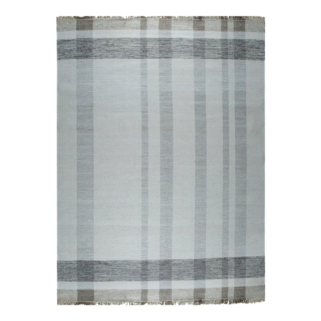 6x9 Giselle Serene Multicolor Geometric Modern Flatweave Wool Carpet Rug For Sale