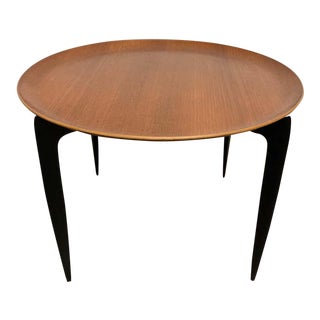 1950s H Engholm and Svend Aage Willumsen for Fritz Hansen Teak Tray Table For Sale